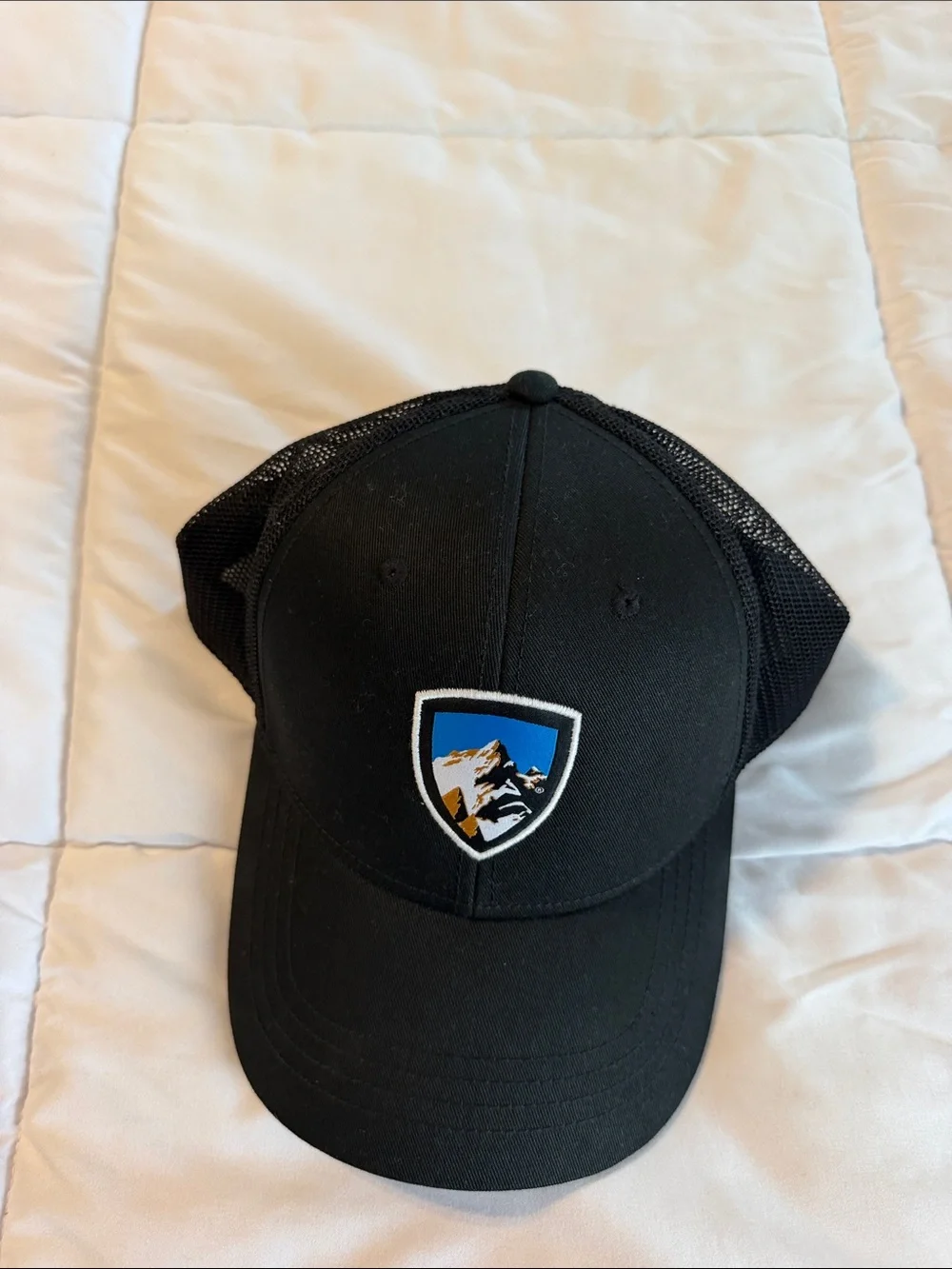 Kuhl Black Mesh Back Trucker Hat with Mountain Patch - Picture 1 of 5